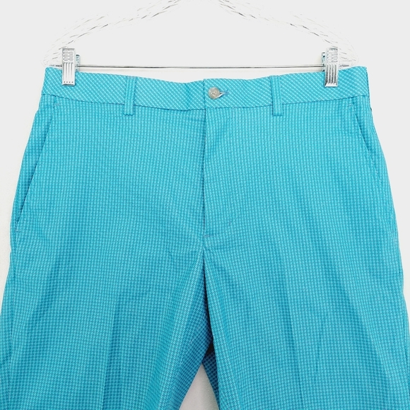 New Walter Hagen Flat Front Stretch Houndstooth Blue Printed Golf Shorts P4595 - Picture 3 of 9